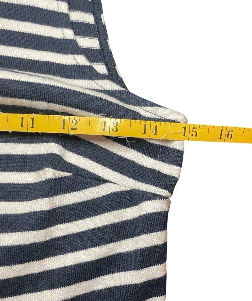 Ann Taylor Loft Blue White Stripe Sleeveless Dress Womens Size 2 Petite Nautical - Image 7