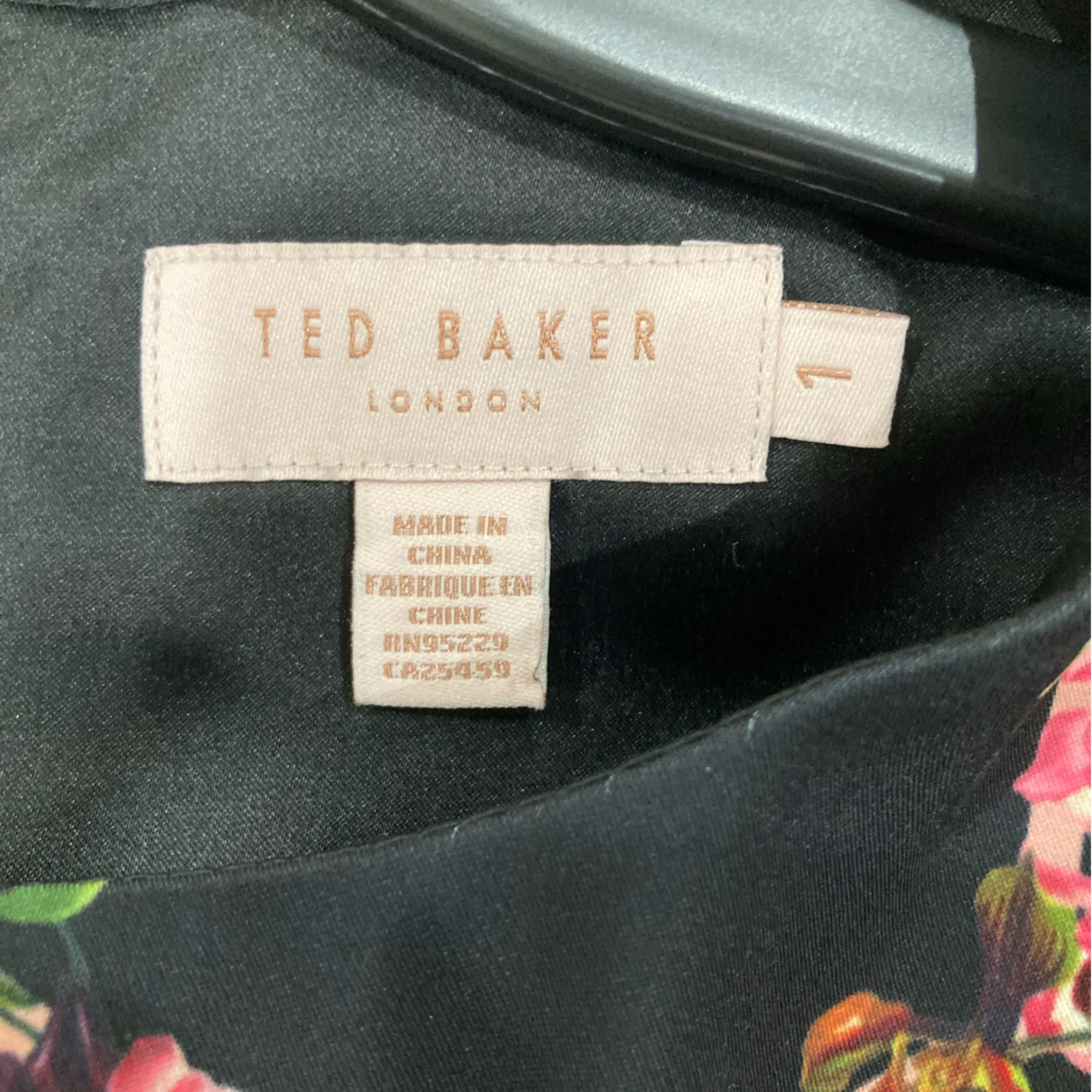 Ted Baker Black Dress with Pink Floral Design Uk 1 (US 4) - Image 9