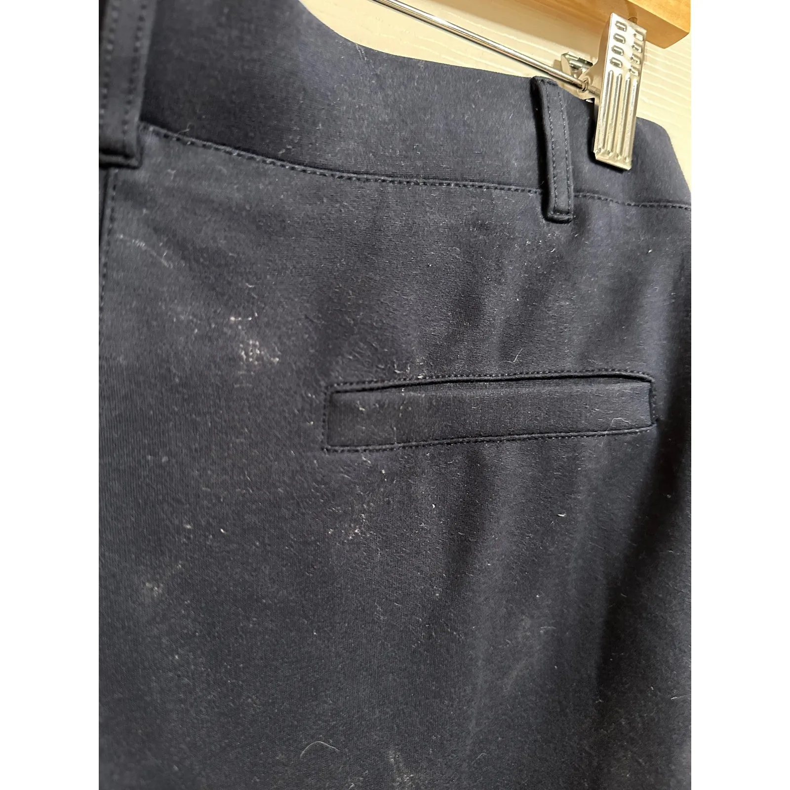 Betabrand Womens Long navy Wide-Leg Mid Rise Pull On Casual Pants Size Medium - Image 4