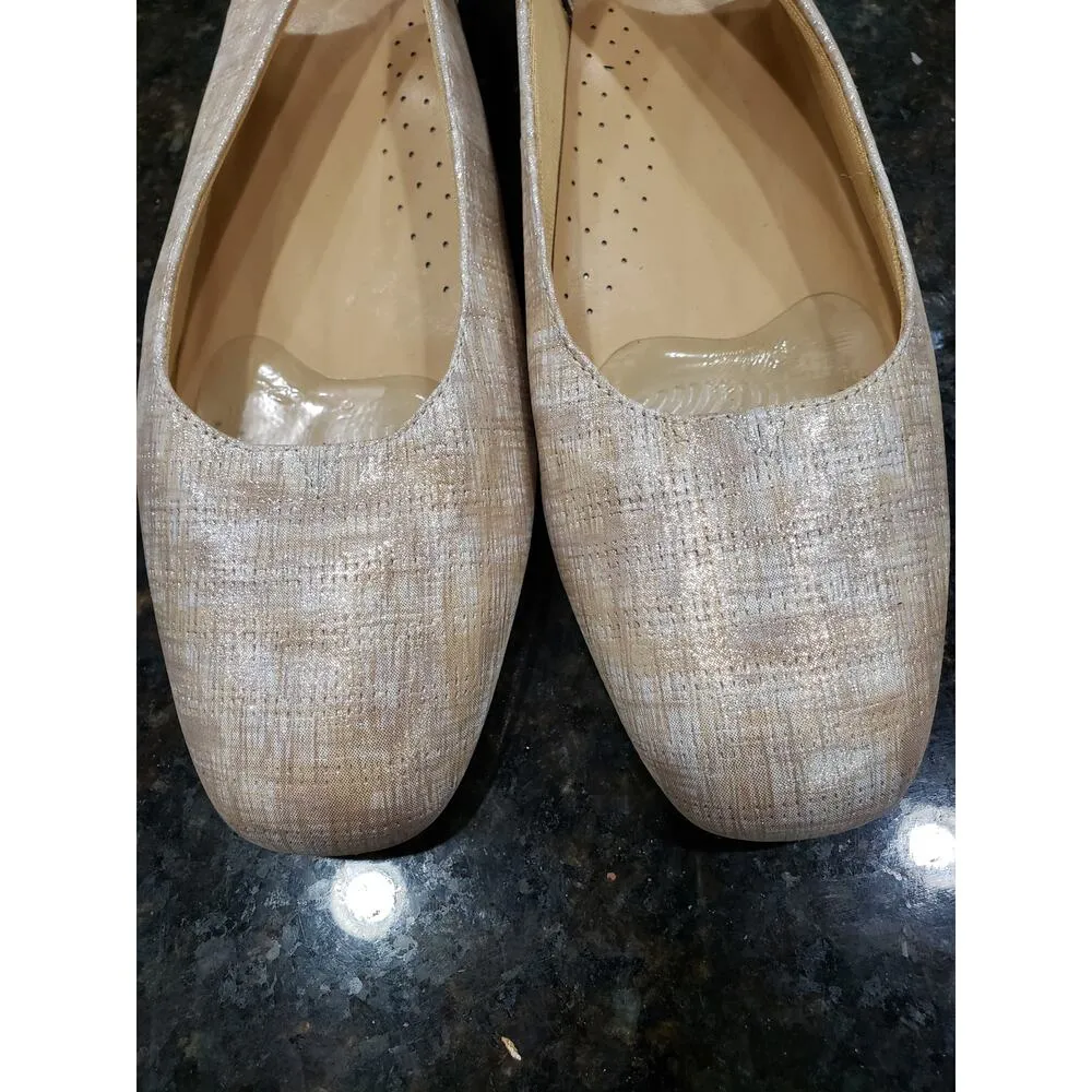 Trotters Lenore Pump Women Beige Leather Wedge Heel Adjustable Strap Buckle 12N Size 12 - Image 5