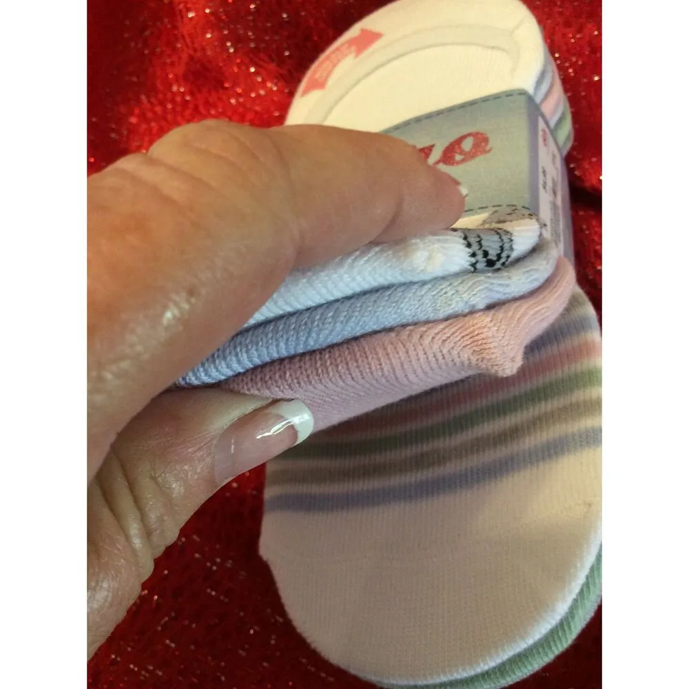 New Package of 6 Aero Sneaker Liner Socks Smiley Stripes Size 4 - Image 5