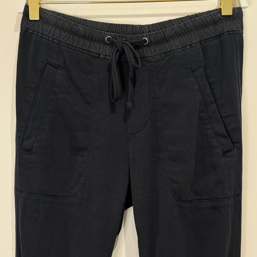 James Perse Soft Drape Twill Utility Pants 0 XS Black Minimal Lounge Cotton Boho - Image 7