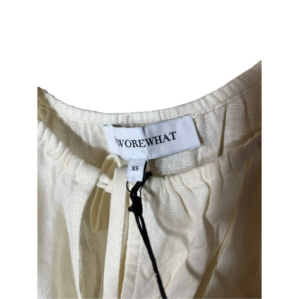 WeWoreWhat Linen Blend On/Off Shoulder‎ Tie Front Top Size XS - Image 6
