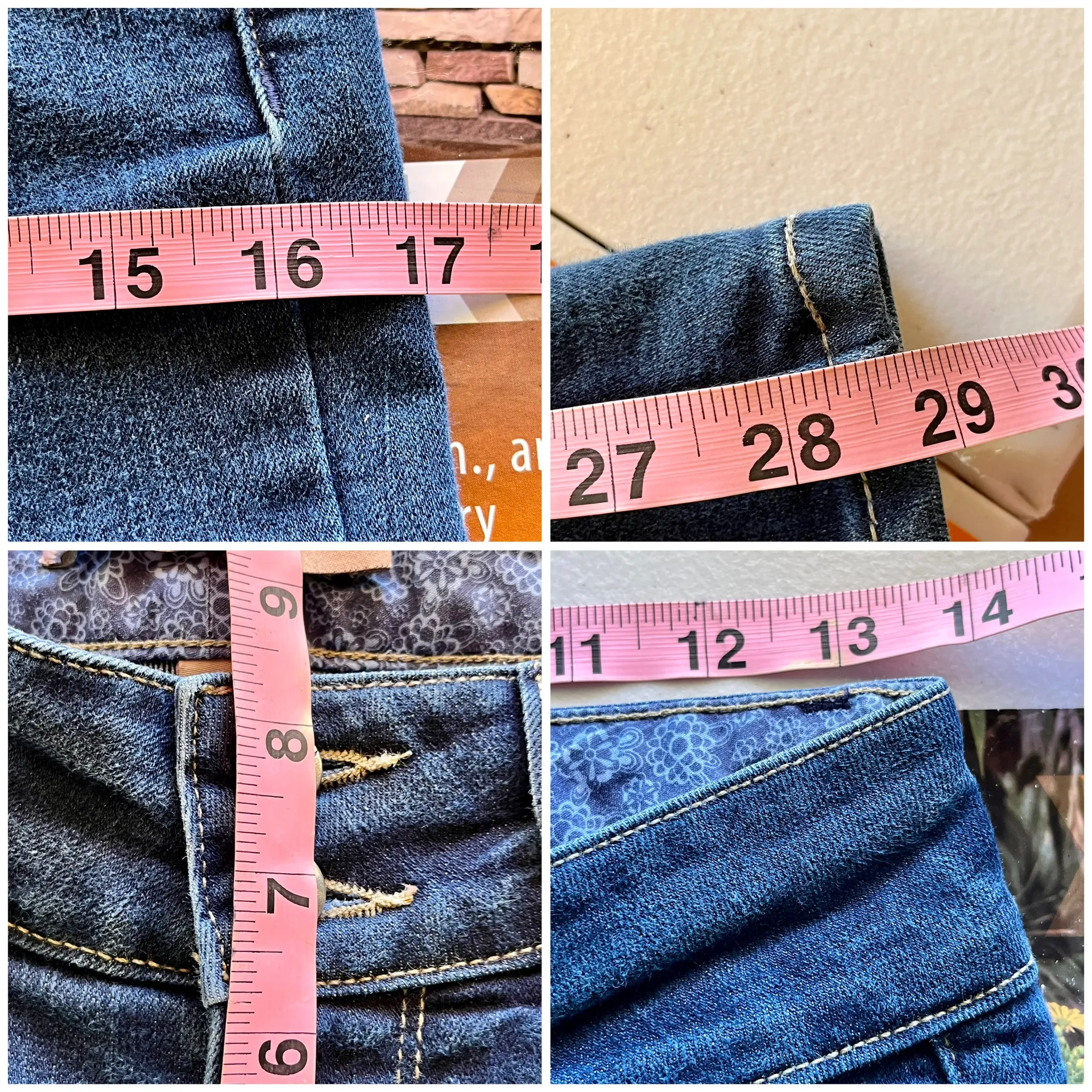 Womens  Medium Wash Mid Rise Flare  Leg Hidden Hills 27 - Image 7