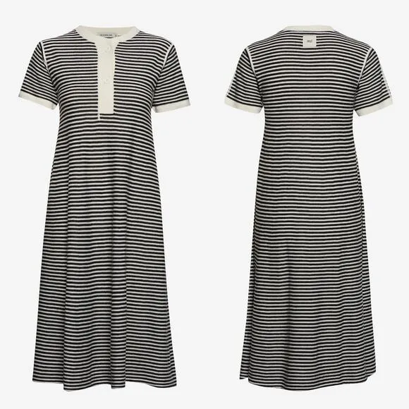 Tigers Of Sweden Front Button Coloir Midi Dress Pattern Womens L Black Size L - Image 2