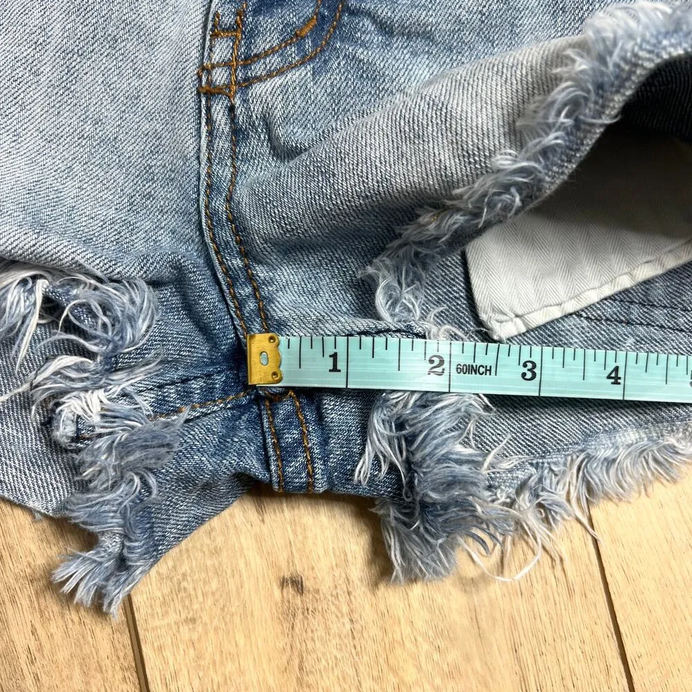 Free People Rock Denim Uptown Jean Shorts High Rise Size 25 - Image 9
