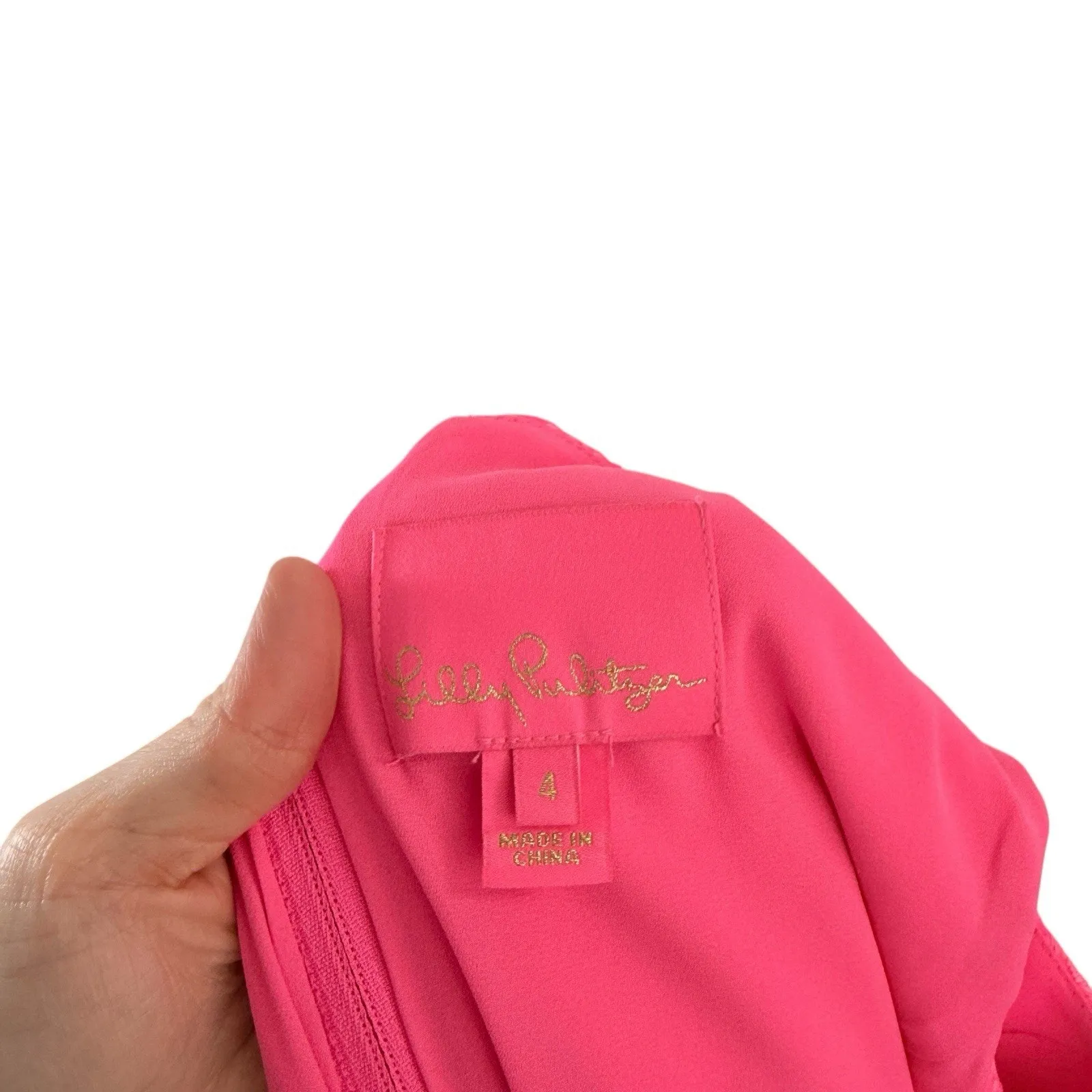 Lilly Pulitzer Clarise Shift Dress Pink Isle Eyelet Ditsy Diamond Preppy Women 4 - Image 4