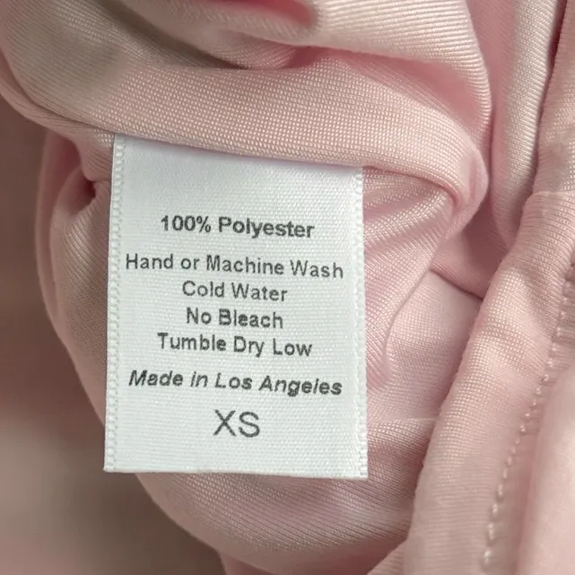 EUC Lucy In The Sky Open Midriff Side Ruched Mini Dress Baby Pink Size XS - Image 6