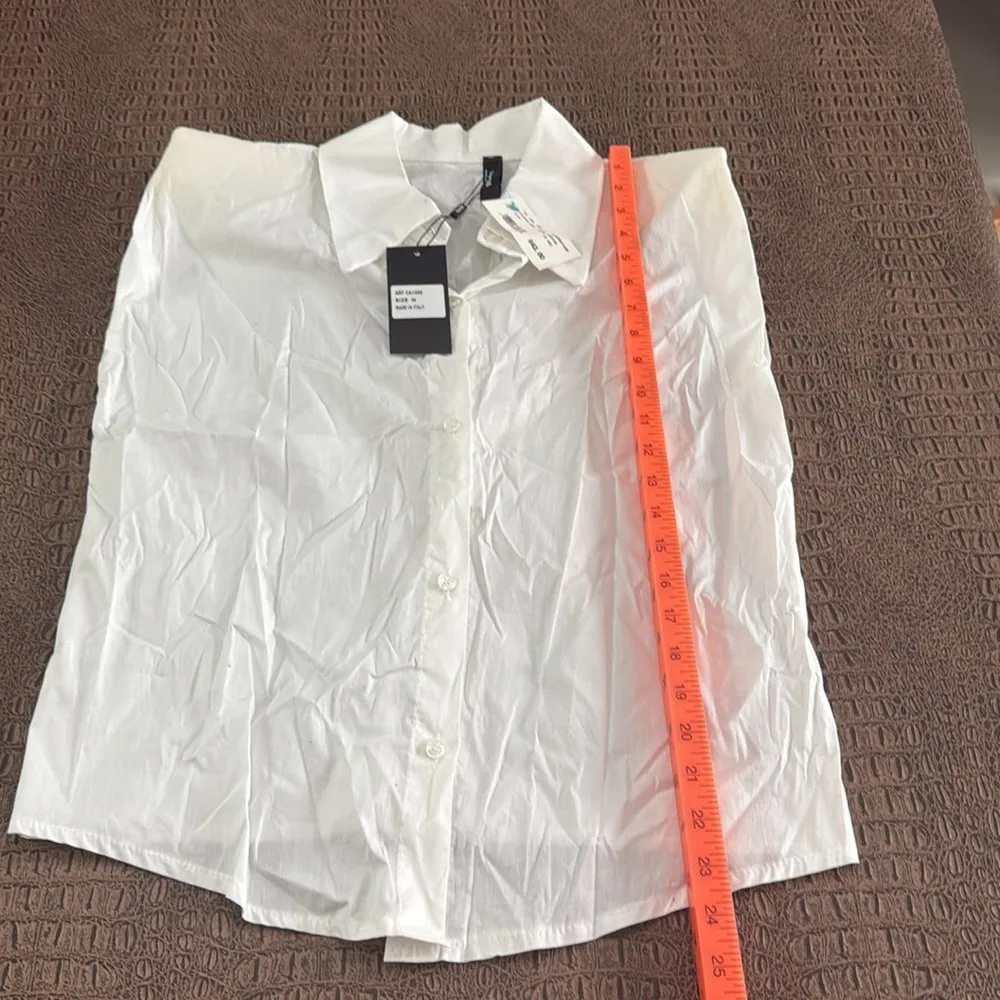 Venti6 White Stretch Button Up Shirt Size Medium NWT Made in Italy - Image 5