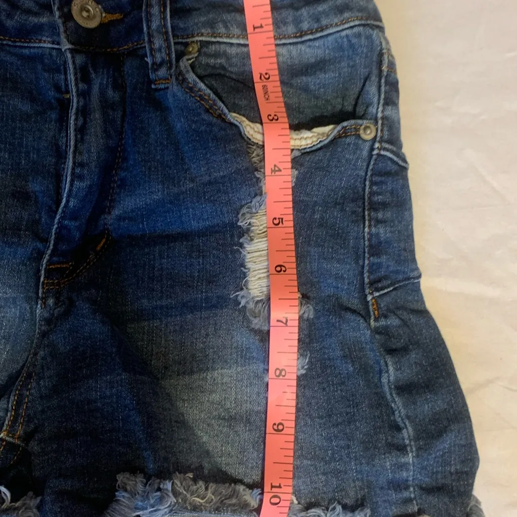 Distressed Blue‎ Denim Shorts Blue Size undefined - Image 4