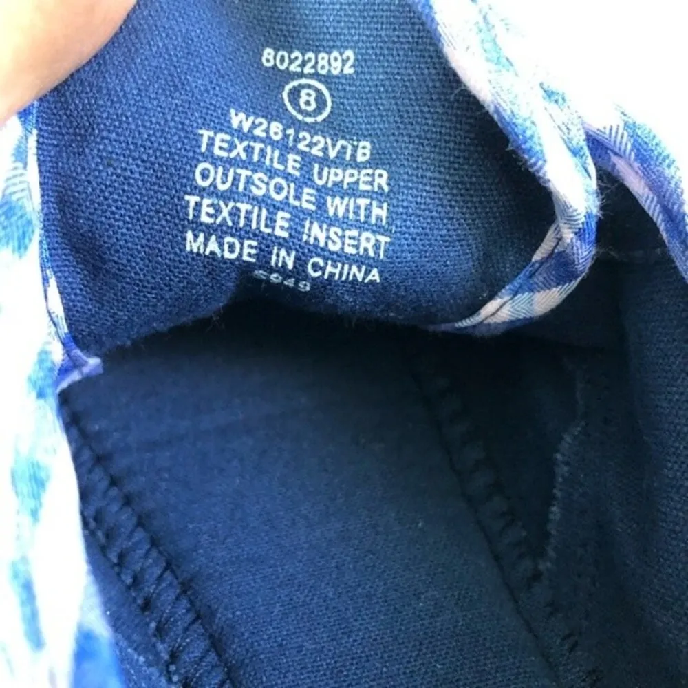 US Sports Blue & Pink Gingham Print Fabric Sneakers Size 8 - Image 6