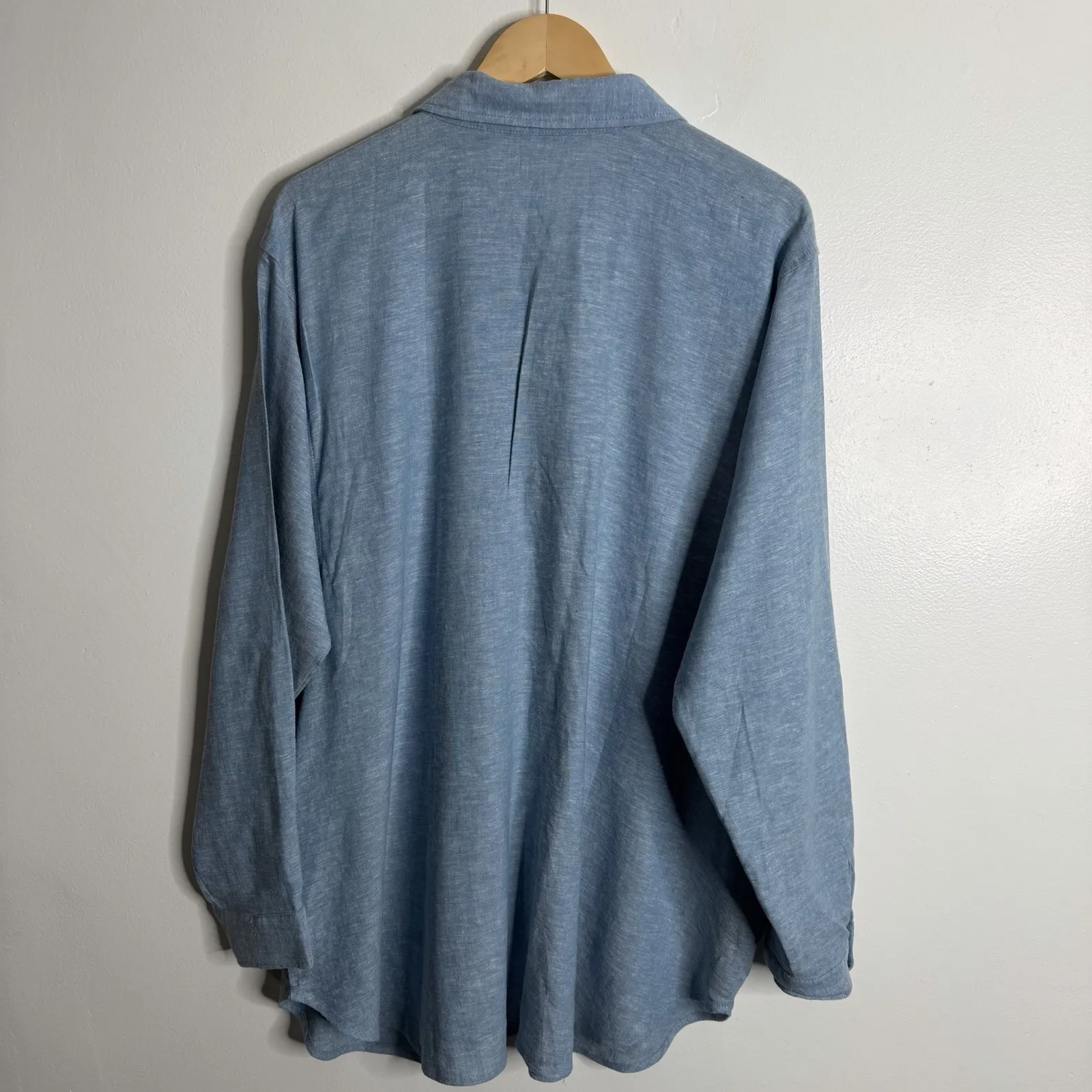 Susan Graver Linen Rayon Blend Tunic Roll Tab Sleeves With Pockets Size 1X - Image 3