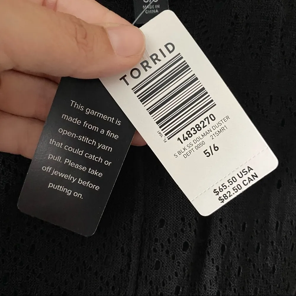 Torrid NWT  BLACK STRIPE DOLMAN DUSTER COVER UP - Image 9