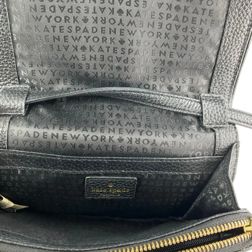 Kate Spade Black Leather Chester Street Avie Tassel Crossbody Bag Handbag - Image 6