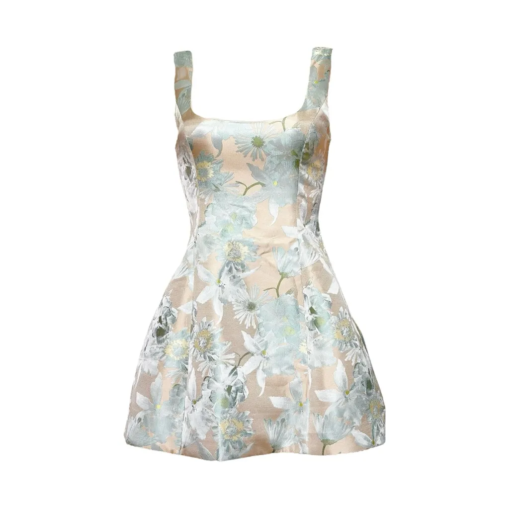 LOVERS + FRIENDS Urgonia Floral Mini Dress, Blush & Blue, Medium - Image 8