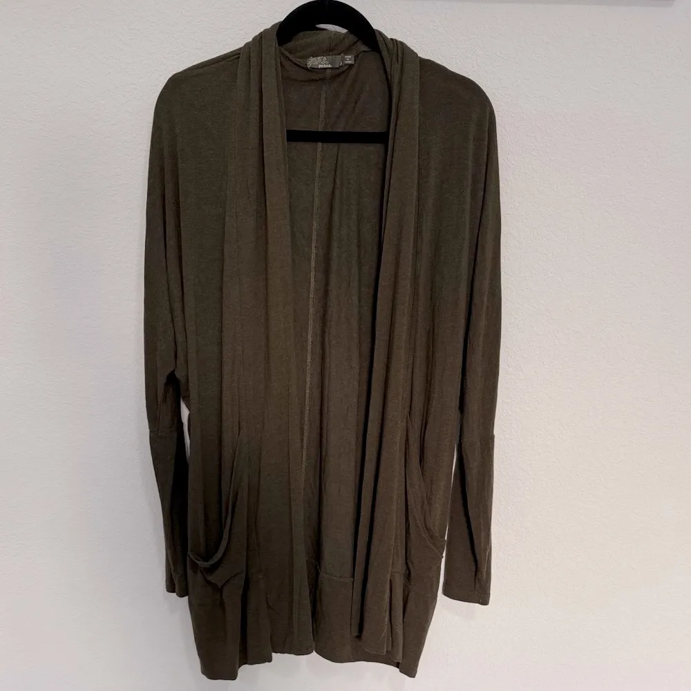 Prana Foundations Wrap Long Cardigan Sweater
Olive Army Green Small - Image 3