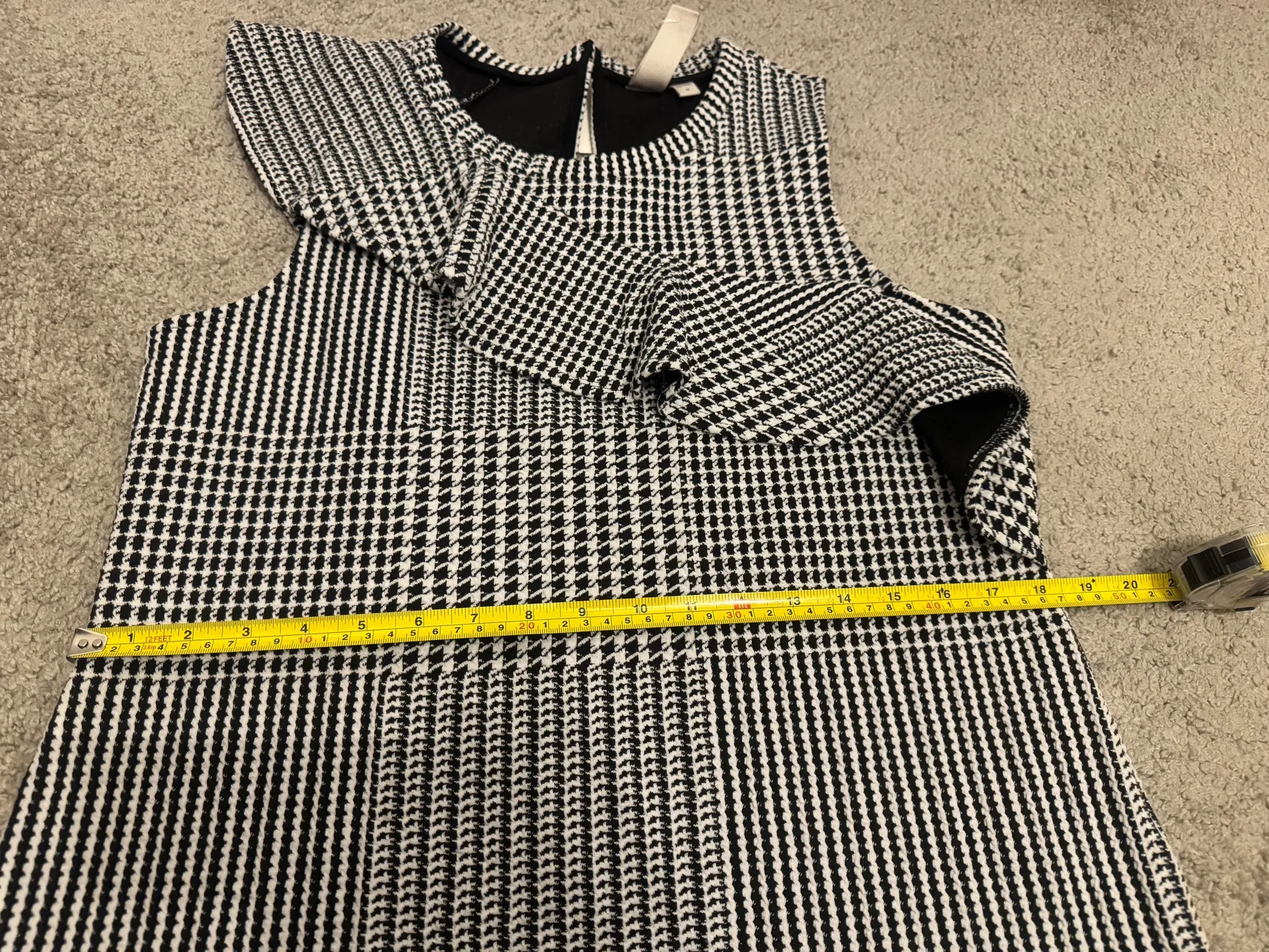 Anthropologie Dolan  Ruffle houndstooth sleeveless top Size M - Image 6