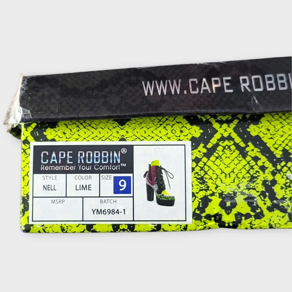 Cape Robbin Nell Glitter Chunky Block High Heel Platform Ankle Lace Up Boots 9M - Image 7