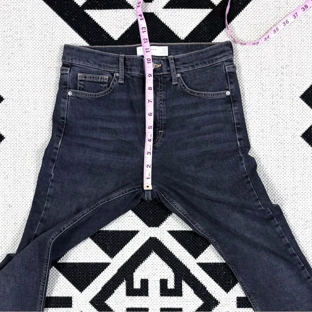 Topshop Jamie High Waist Ripped Hem Skinny Jeans Size 28 - Image 5
