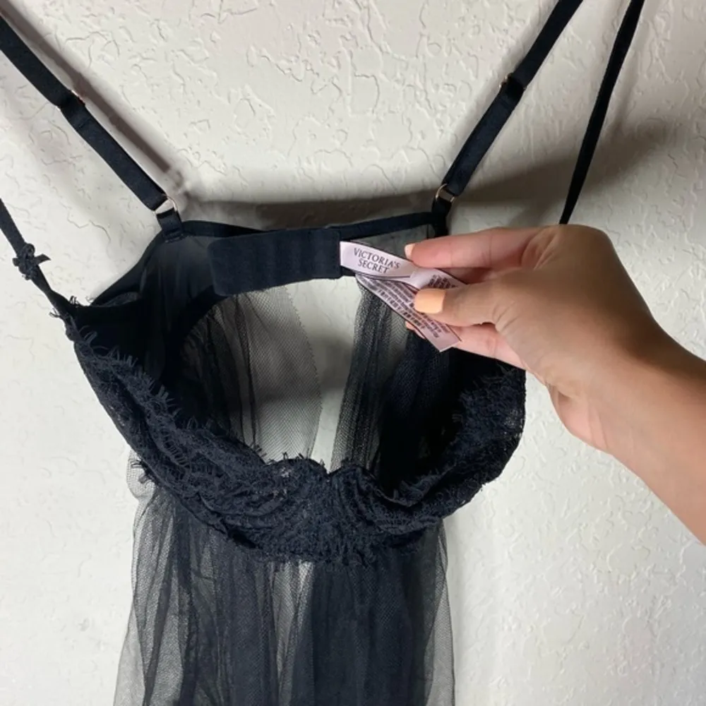 Victorias Secret Black Sexy Mesh Night Gown (‎ M ) - Image 3