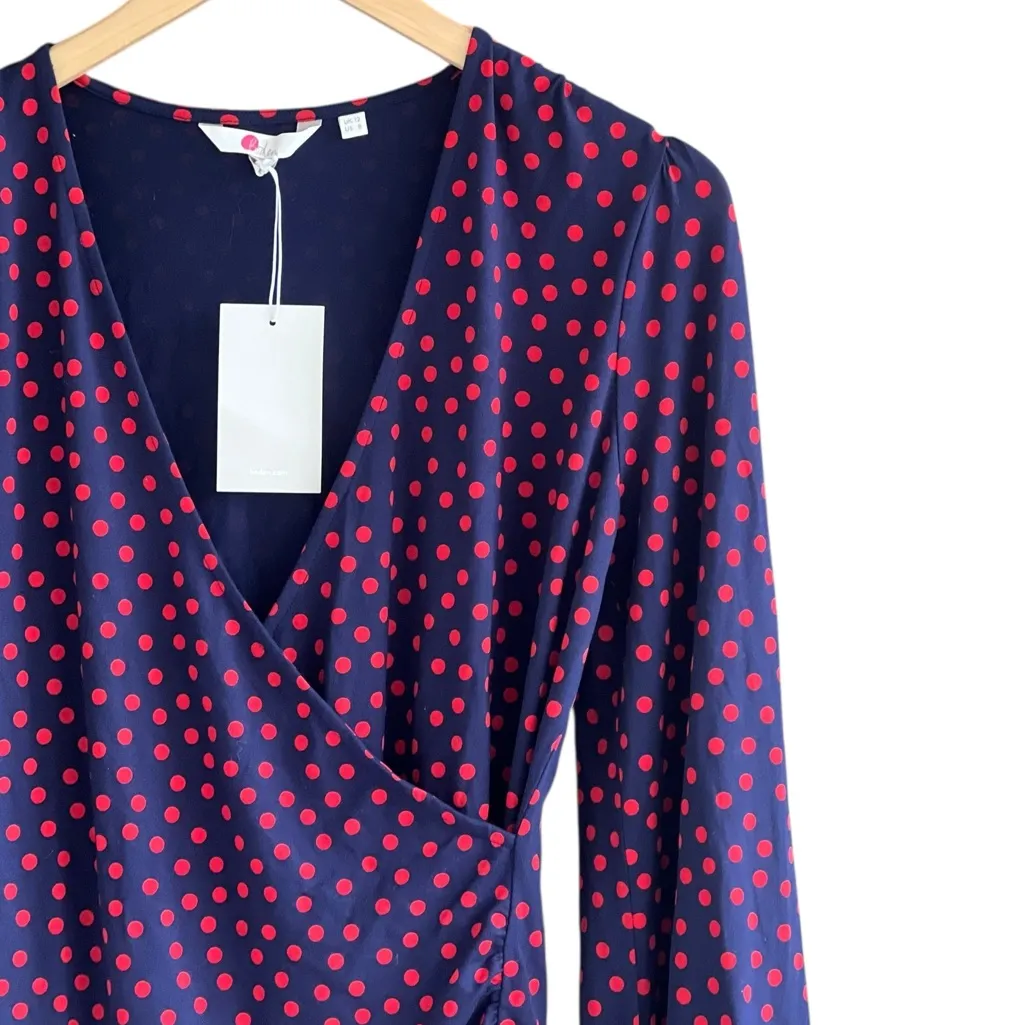 Boden Elodie Wrap Top In Size 8 Blue - Image 8
