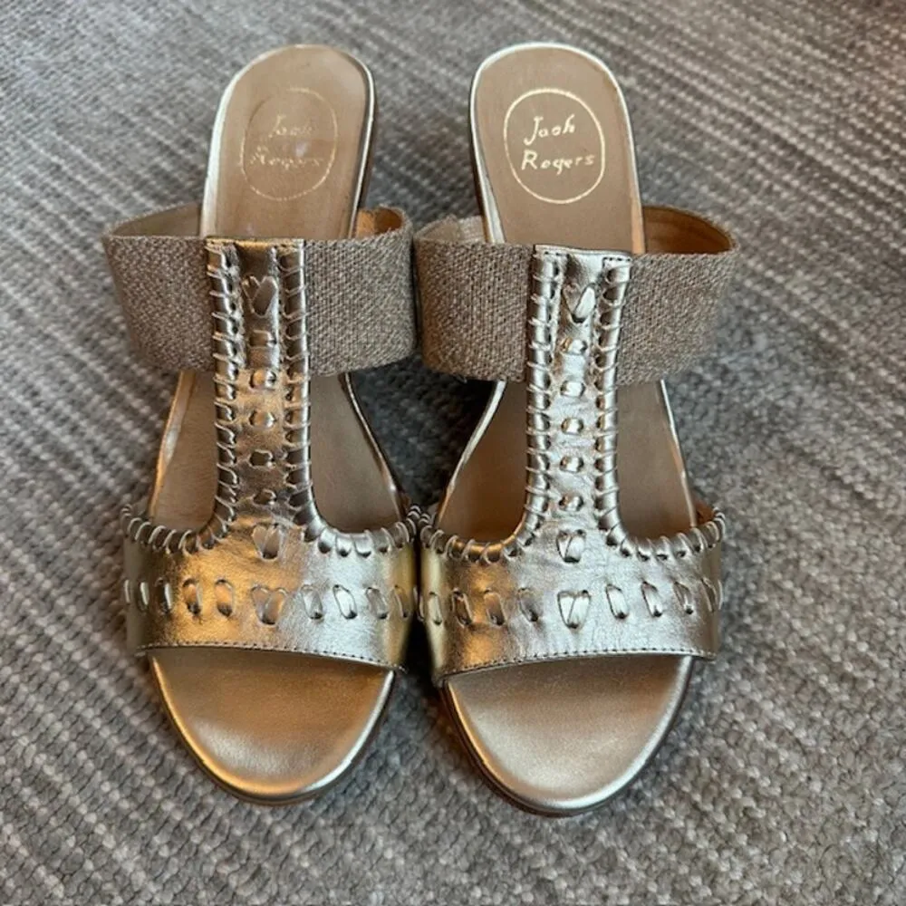 Jack Rogers Womens Nora Wedge Sandal Metallic Gold Size: 10M - Image 2