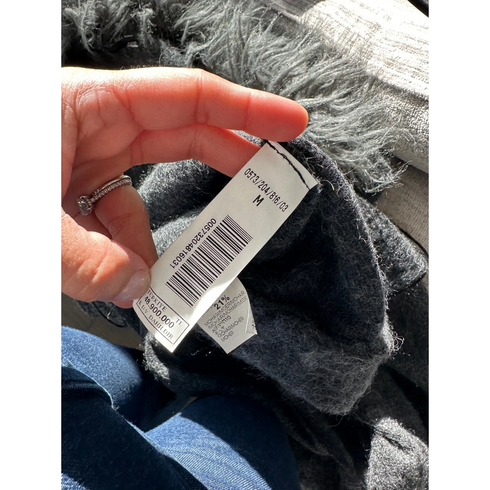 Zara Mohair Blend Faux Fur Duster Coat Medium - Image 8