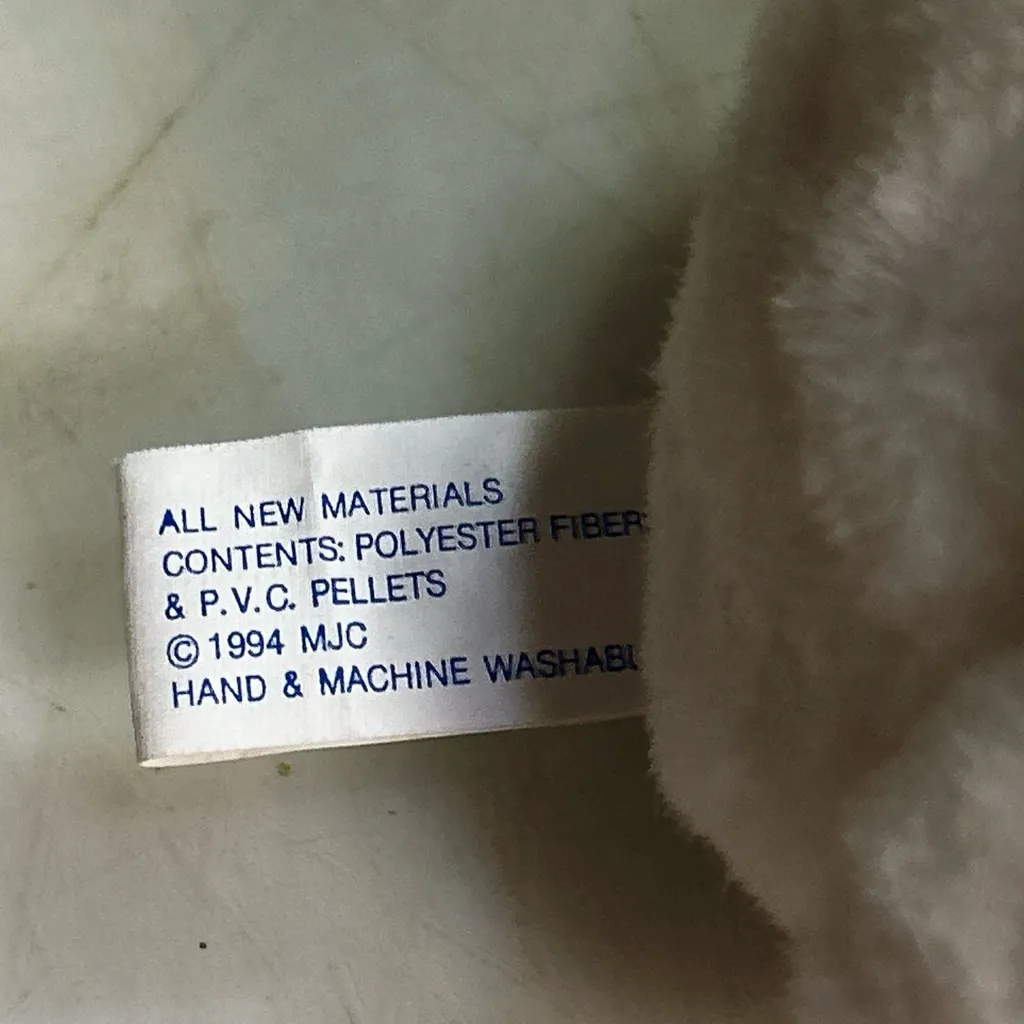 Vintage (1994) Puffkins White Black Cat Plush Keychain Collectible Key Ring - Image 2