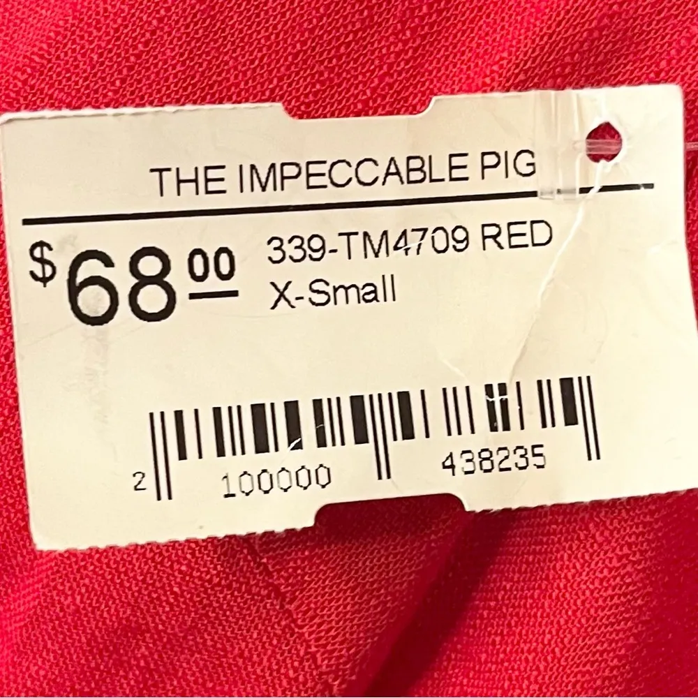 THE IMPECCABLE PIG Red Linen Blend Wrap V-Neck Mini Dress XS NWT - Image 9