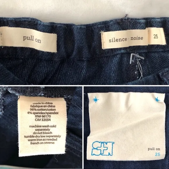 New Silence+Noise Dark Denim Jeggings Elastic Waist Pull On Skinny Jeans - Image 10