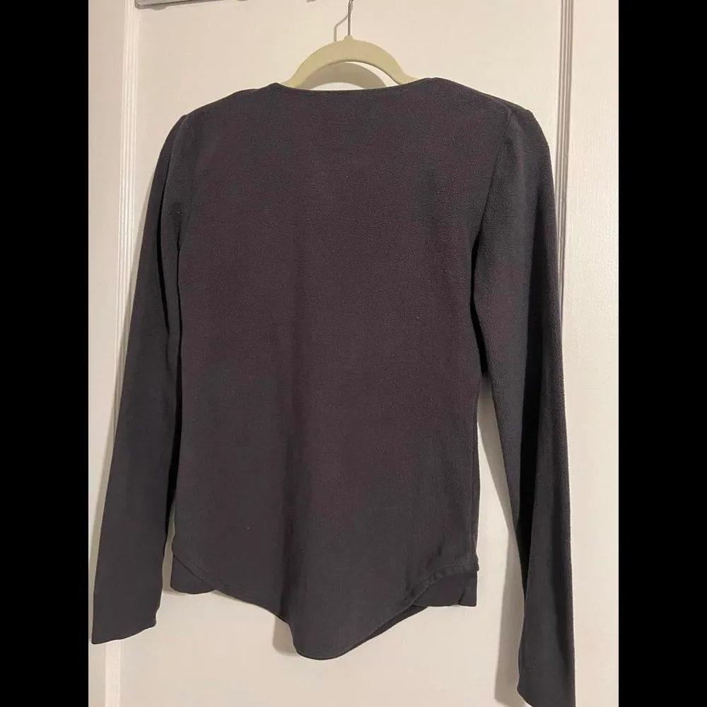 Cuddl Duds Cozy Soft Fleece Long Sleeve Top - Dark Gray - Image 3