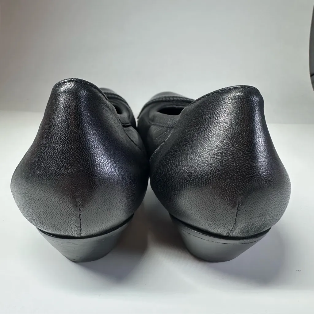 AGL Black Leather Rounded Cap Toe Kitten Heels Ballet Shoes 10.5 Minimalist 40.5 - Image 8