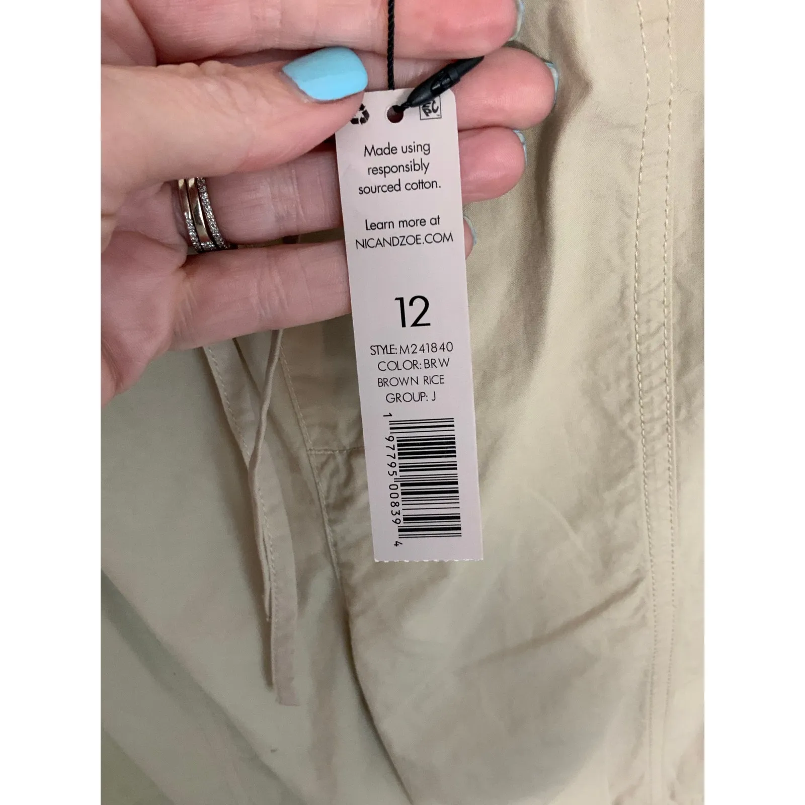 Nic &  Zoe POPLIN PARACHUTE ANKLE PANT‎ NWT SIZE 12 - Image 3