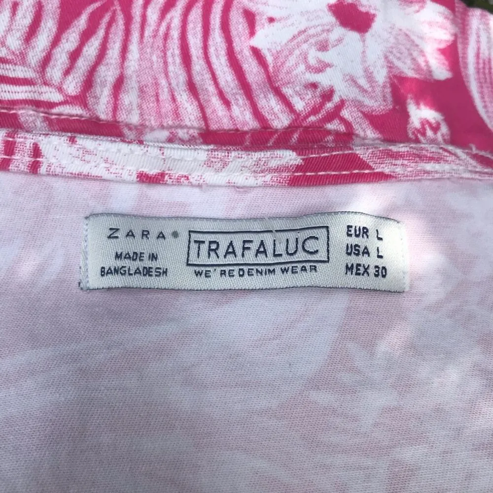 Zara Trafaluc tropical denim crop top - Image 4