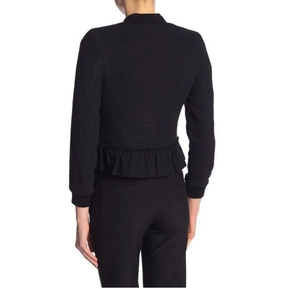 Rebecca Taylor tweed knit black jacket size 2 - Image 6