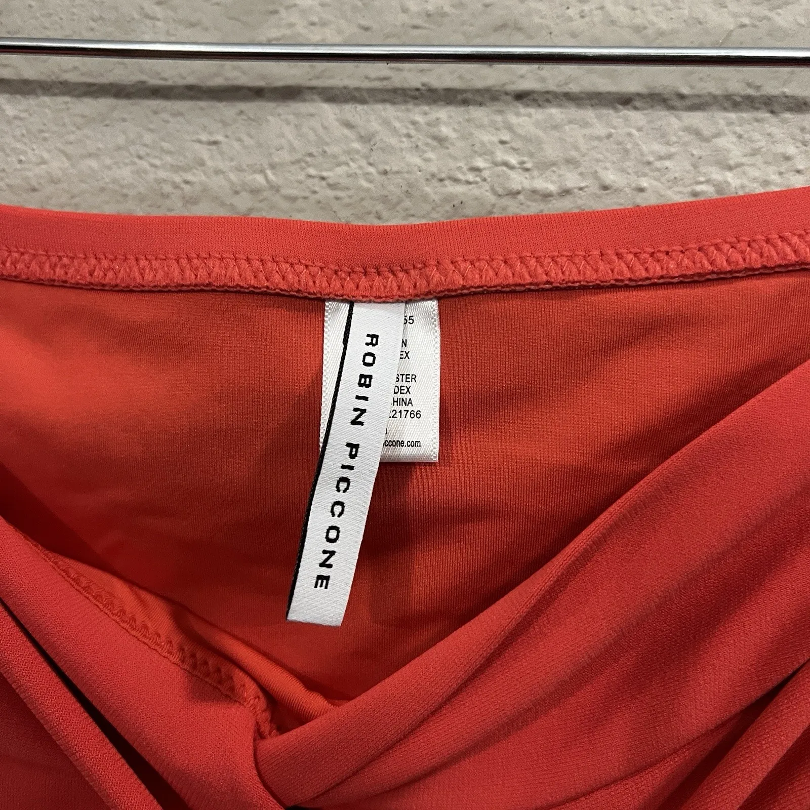 Robin Piccone Women's Ava Twist Bikini Bottom Red Size Medium Moderate Coverage - Image 6