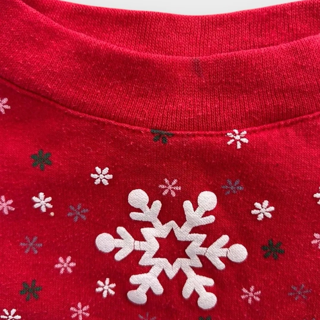Vintage 90s Spumoni by Franko Christmas Skating Bears Sweatshirt Women's Medium Red - Image 3