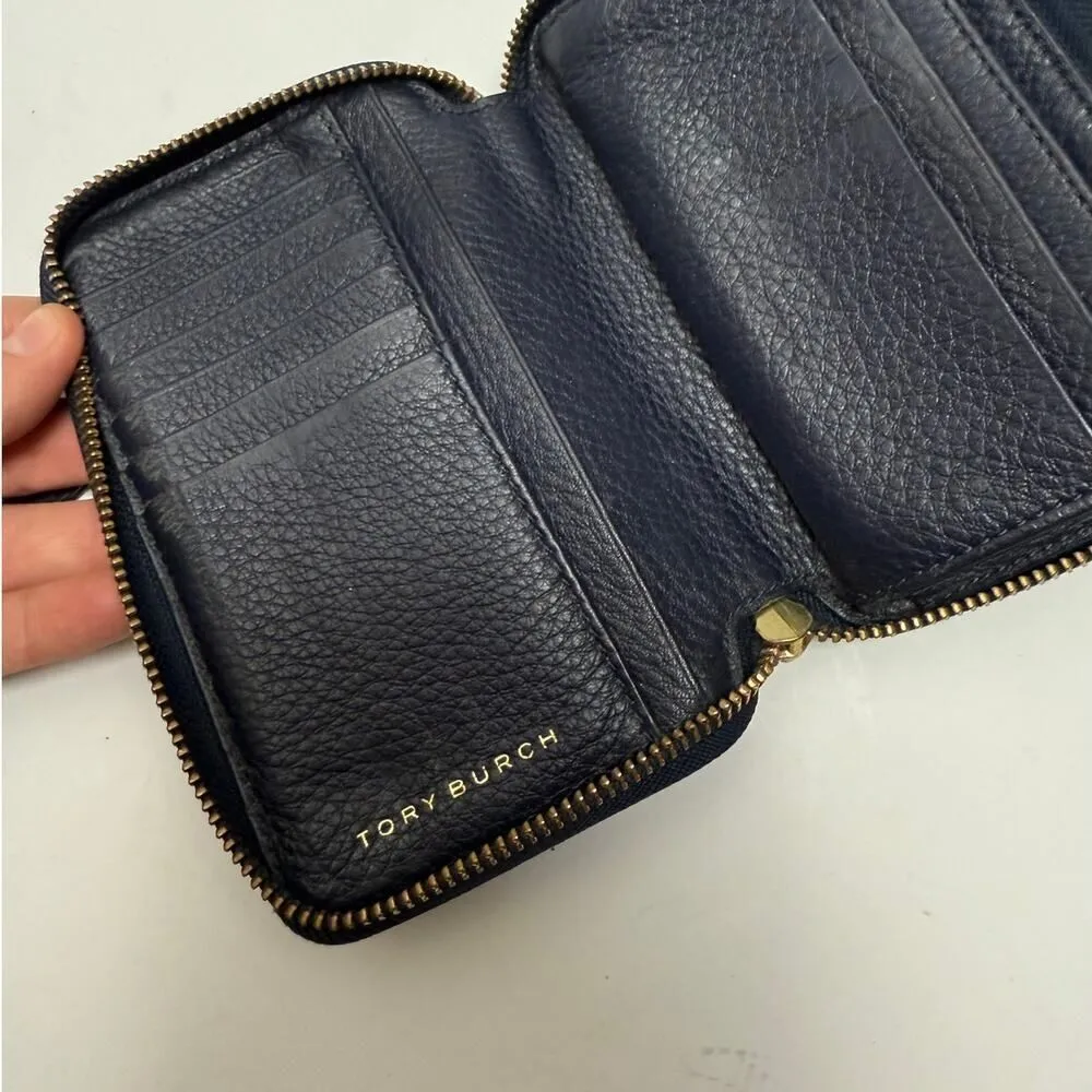 Tory Burch  Navy Leather Wristlet Wallet - Image 8