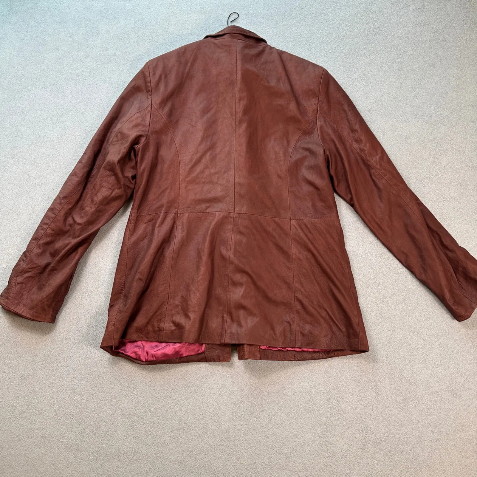 CAESAR Made in Italy Vera Pelle Leather Jacket Women 50 Brown Florentine Tanning Size undefined - Image 3