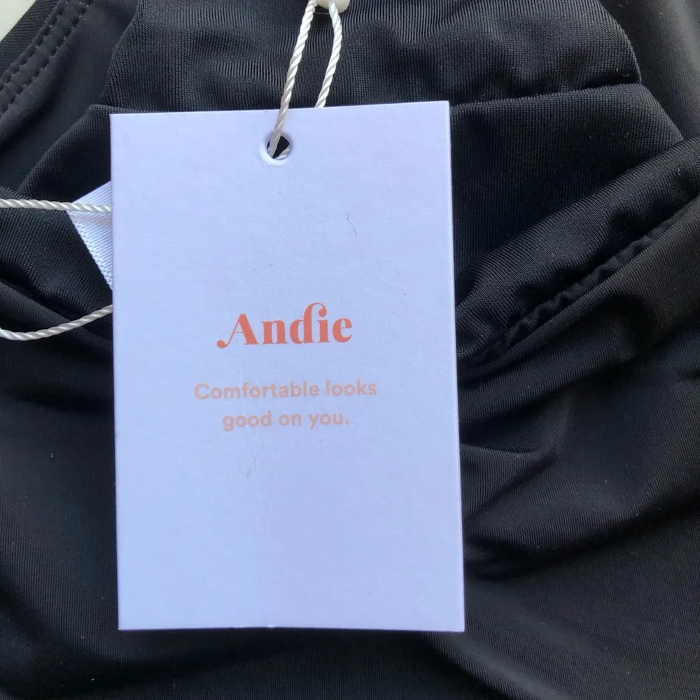 Andie NWT The Symi Sustainable High Leg Cut Low Rise Bikini Bottom Black XL - Image 12