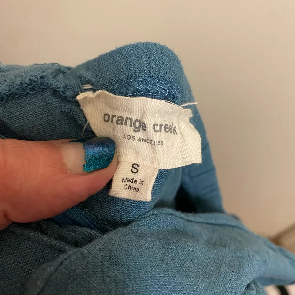 Orange Creek Women’s Teal Tank Capri  Jumpsuit Romper  S Small Bust 32” - Image 11