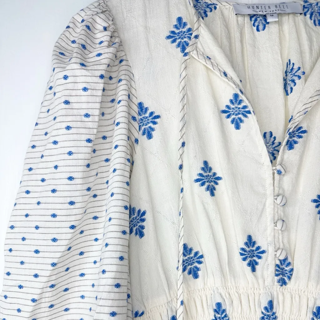 Hunter Bell “Clementine” Blue Medallion Midi Dress Size Medium - Image 8