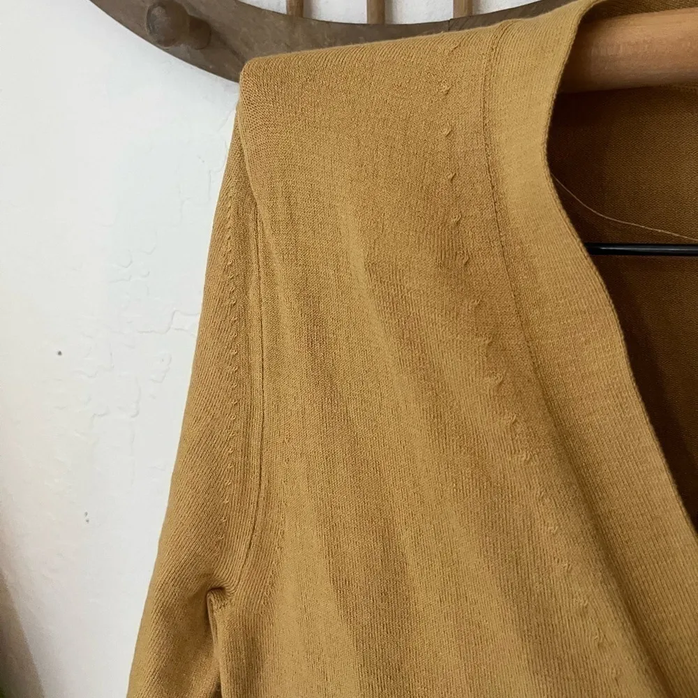 Lita by Ciara Iced Coffee Longline 4 Long sleeve Button Cardigan Size M Yellow Size M - Image 7