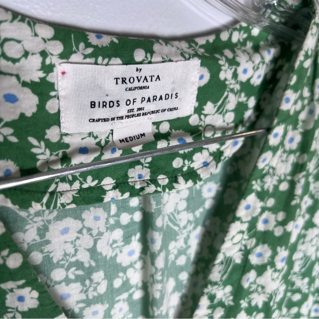 Trovata Sylvie Midi Green Floral Dress Sz M Size M - Image 6