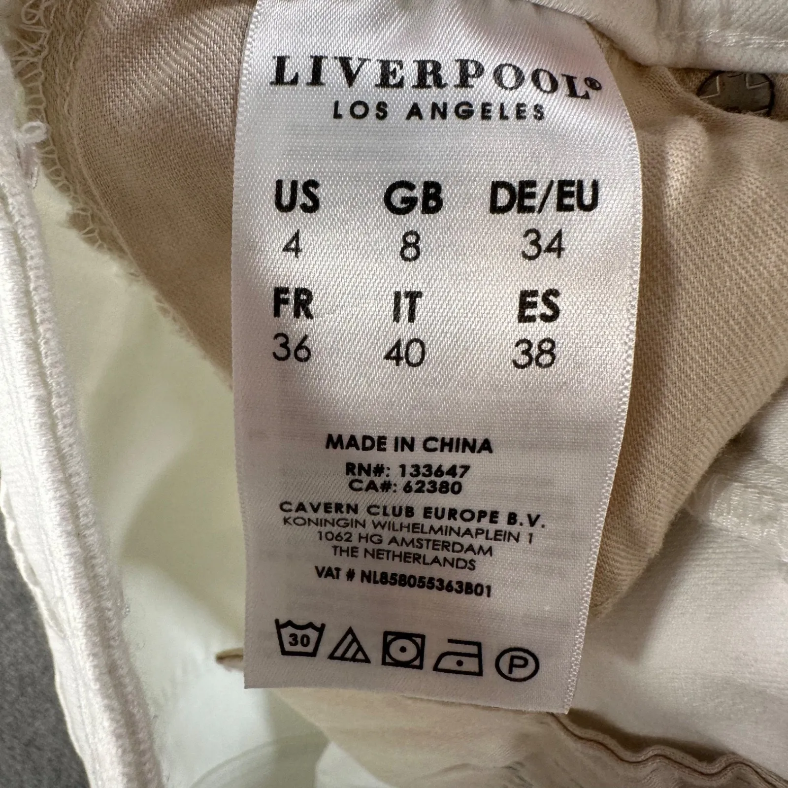 Liverpool Los Angeles Cut Off White Jean Denim Pencil Midi Skirt Women's 4/27 - Image 5