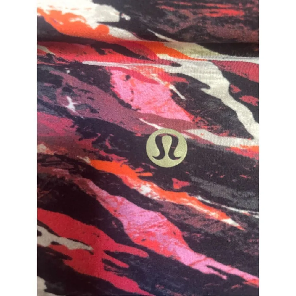 Lululemon High Rise Align Tiger Tide Leggings Red/ Orange/Multi/Stripe Size 4 Red - Image 7