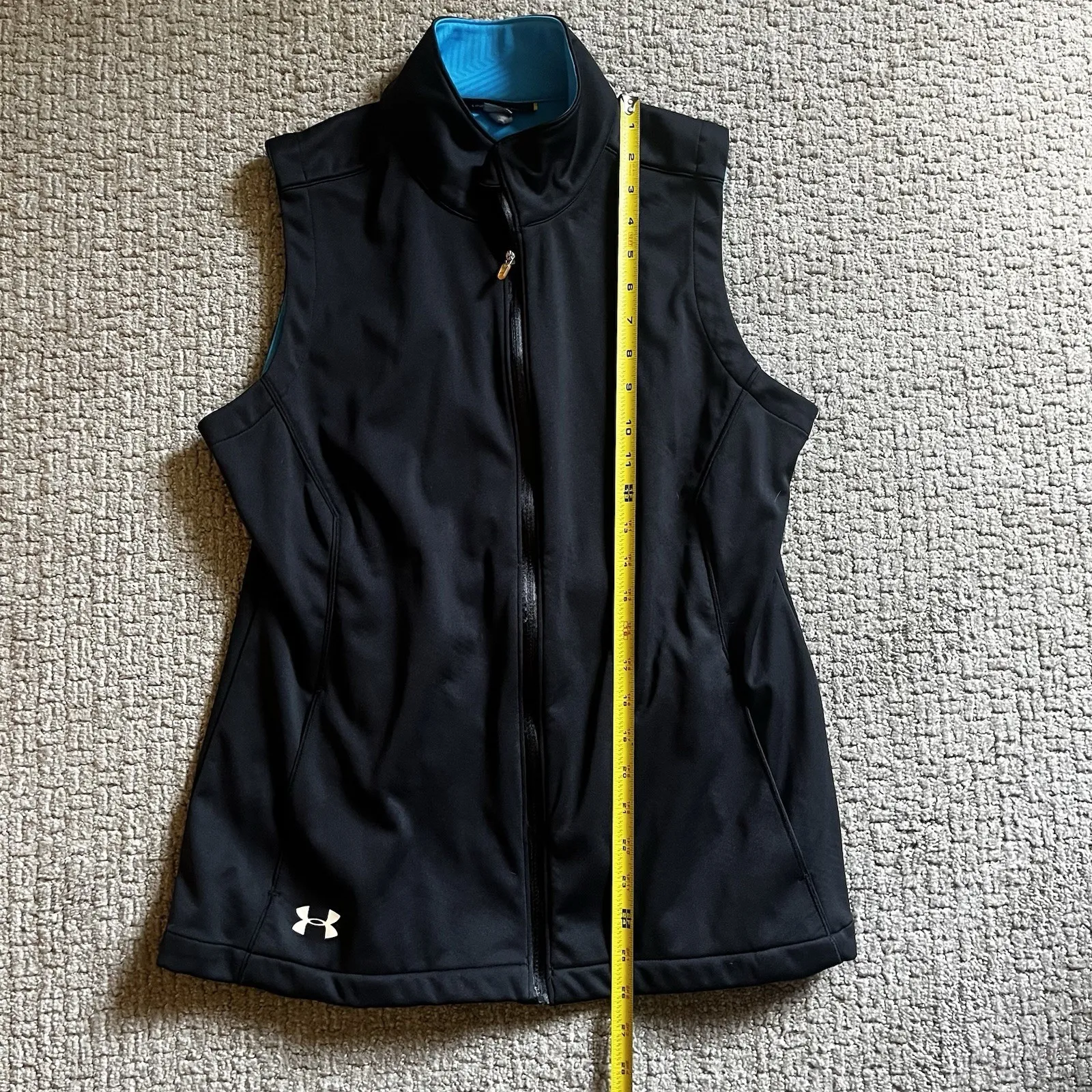 Under Armour Woman's Large‎ Black Blue Athletic Vest Full Zip - Image 8