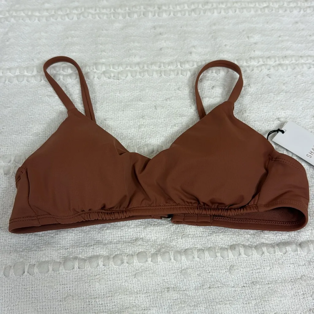 NWT Shade & Shore Brown Bikini Top Size‎ Small - Image 2