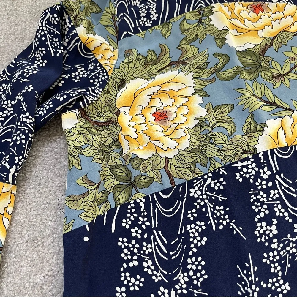 Vintage Diane von Furstenberg Silk Assets 100% Floral Print Tunic Top Size XS - Image 4