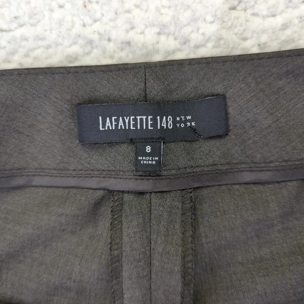 Lafayette 148 Slim Trouser Dress Pants Womens 8 Wool Stretch Career Professional Gray - Image 7